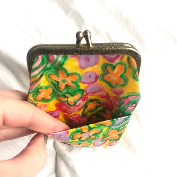Vintage 60s Floral Kiss Lock Coin Purse - Picture 3 of 8